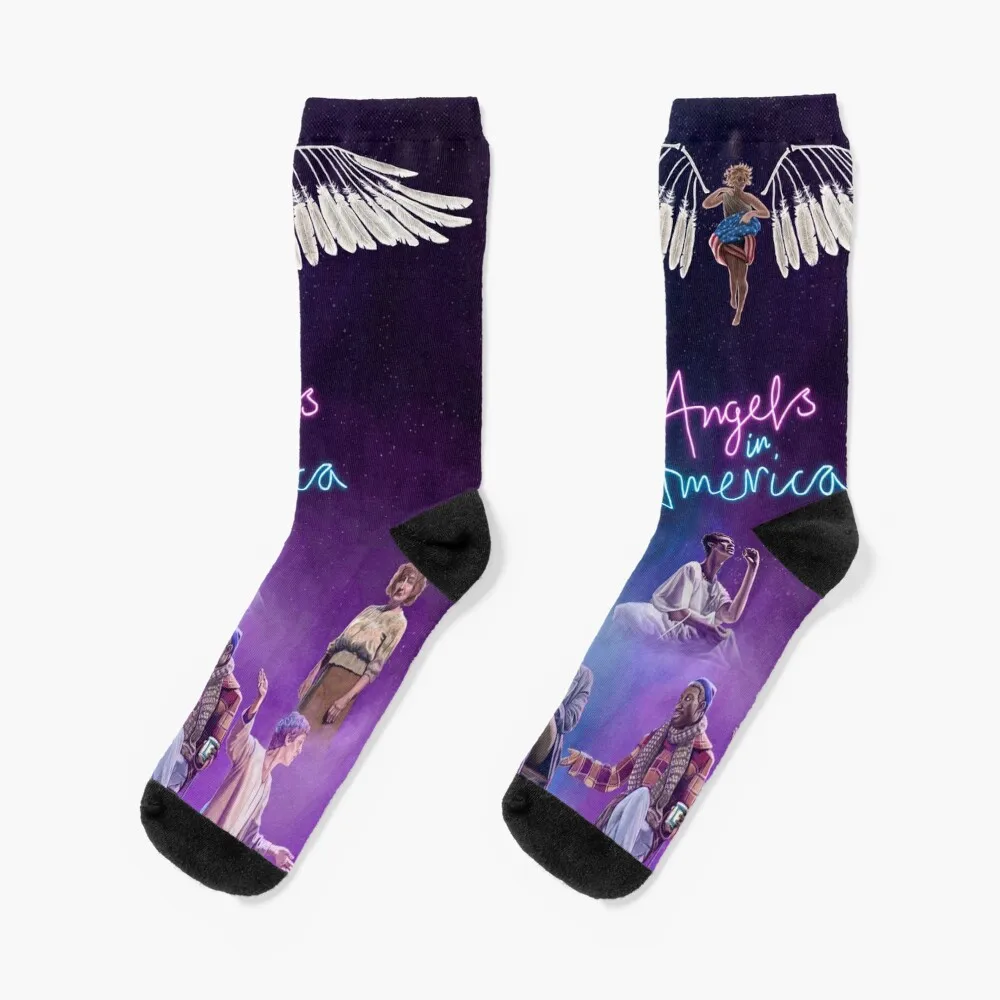 

Angels in America - portrait Socks sports stockings essential christmass gift colored socks Socks For Man Women's