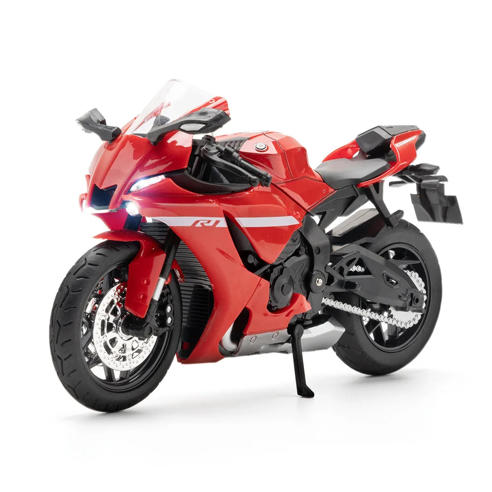 

1:12 Diecast Toy Motorcycle Simulation Yamahas R1 Alloy Model Sound And Light Collection Ornaments Kids Toys Boys Gift