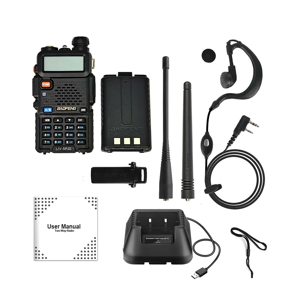 Baofeng BF-UV5R Portable Walkie Talkie Pofung UV-5R VHF/UHF Dual Band 136-174/400-520MHz Two Way Radio Amateur Radio for Hunting 