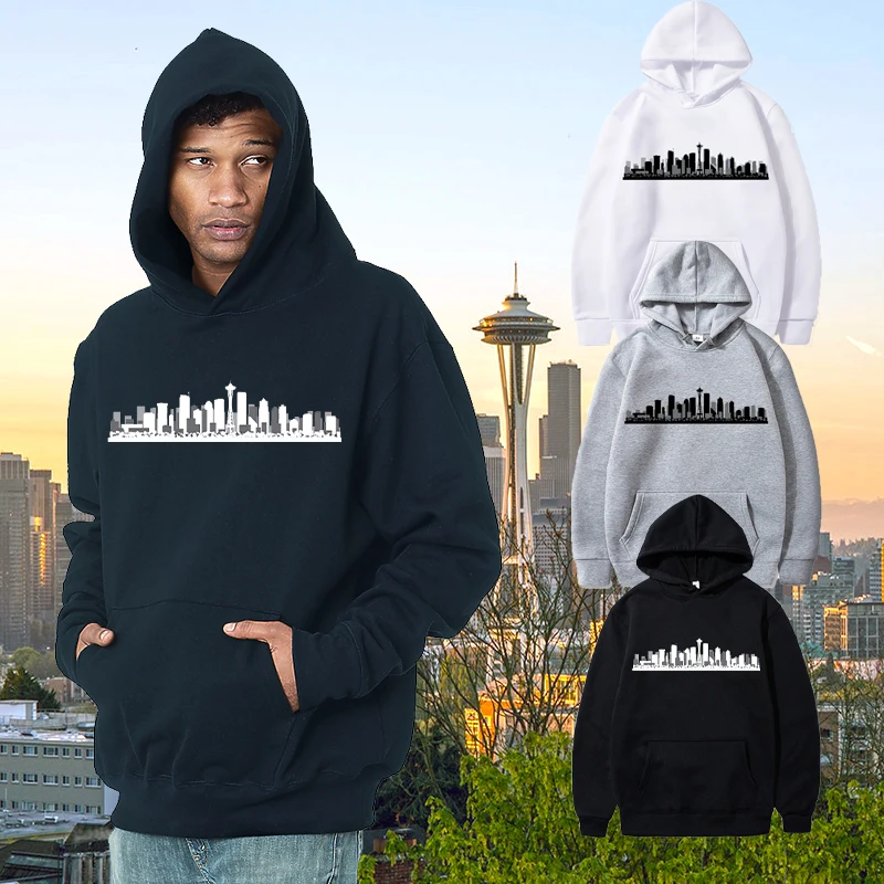 

Men's Grey's Anatomy City Ecg Printed Hoodies Sport Daily Casual Men Autumn and Winter Tops Man Harajuku Hooded Streetwear