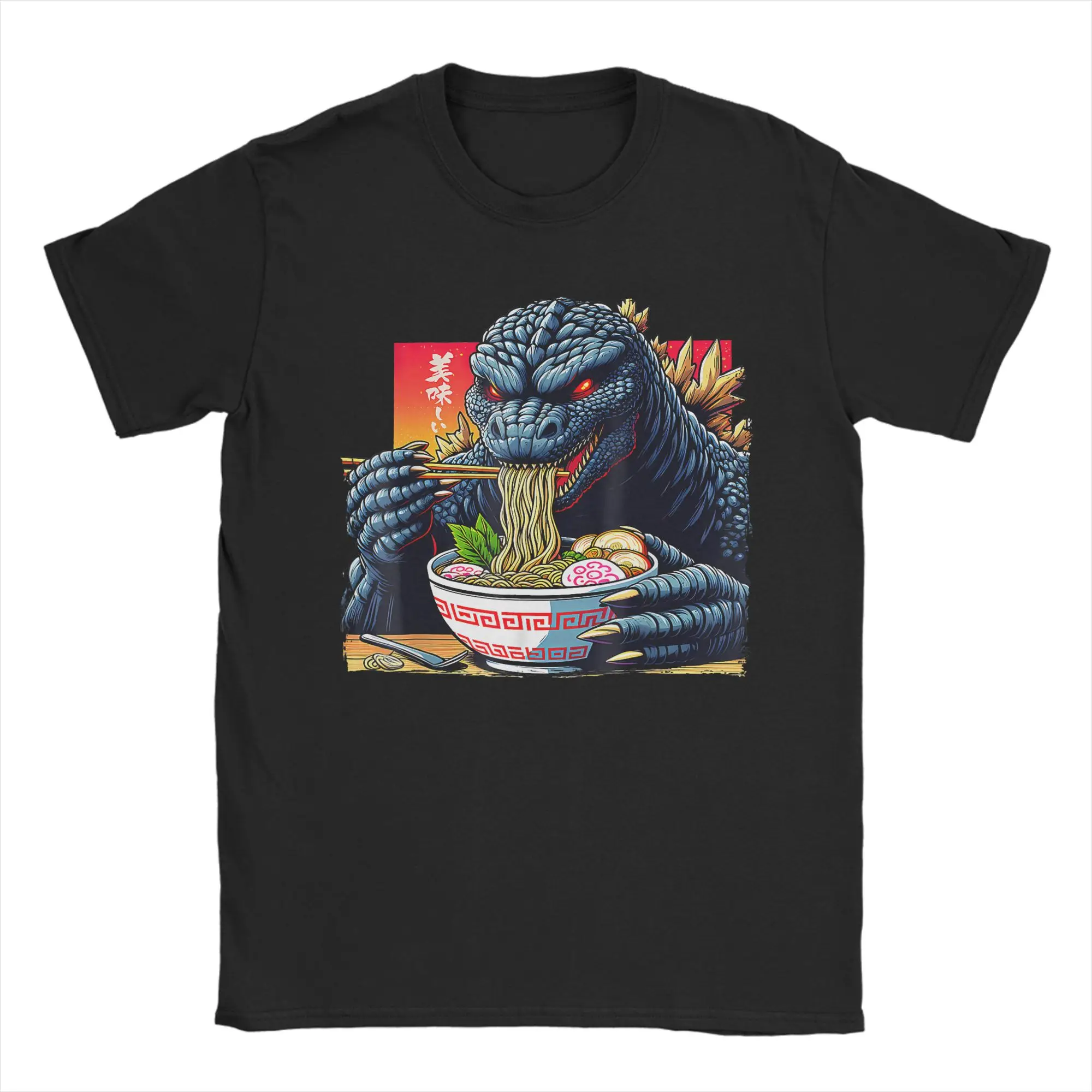 Herren Lustige Godzilla T-Shirts Baumwoll-Oberteile Sommer Y2K Retro Kurzarm T-Shirt O-Ausschnitt Hip-Hop Bedrucktes T-Shirt 4XL 5XL 6XL