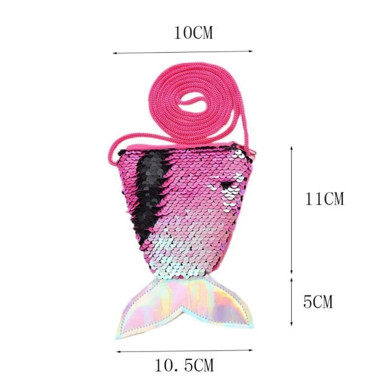 Coin Purse Women Mermaid Tail Sequins Girls Crossbody Bags Sling Money Change Card Holder Wallet Pouch For Kids Gifts