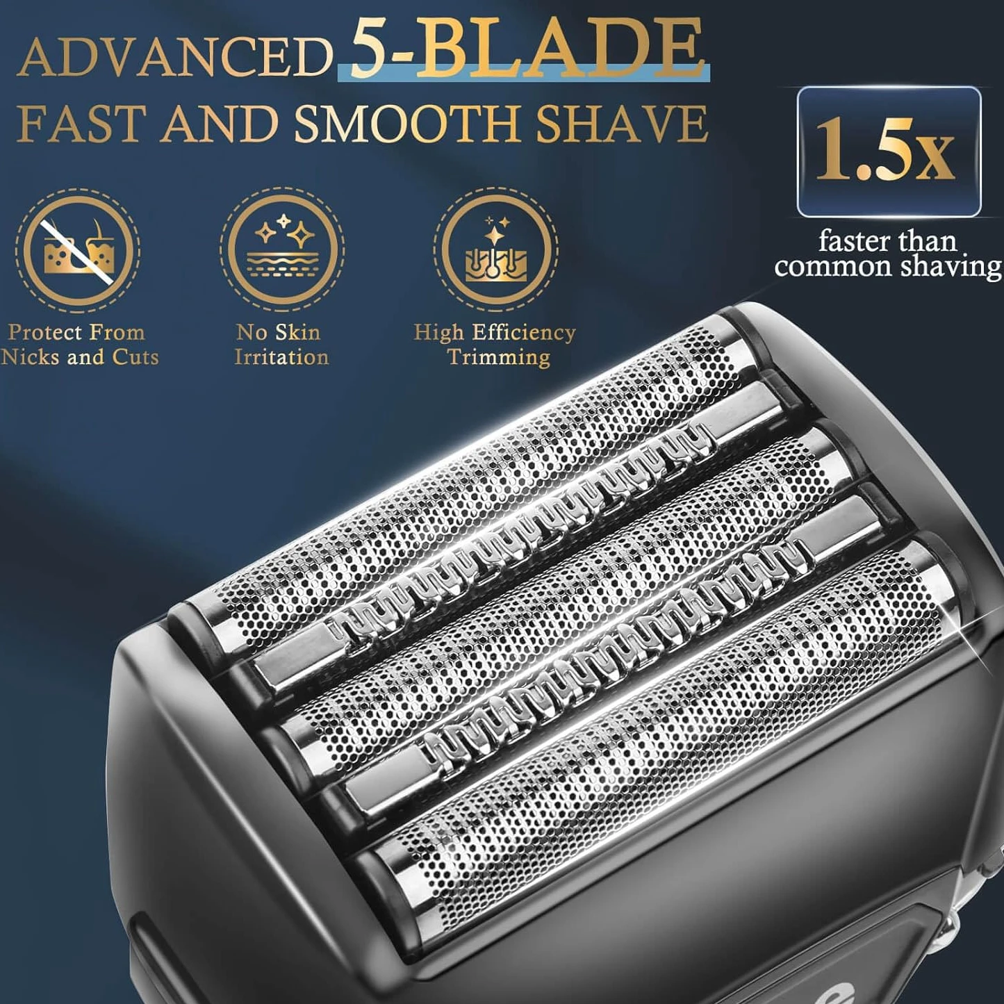 Kemei 5-Blade System ماكينة حلاقة كهربائية للرجال...