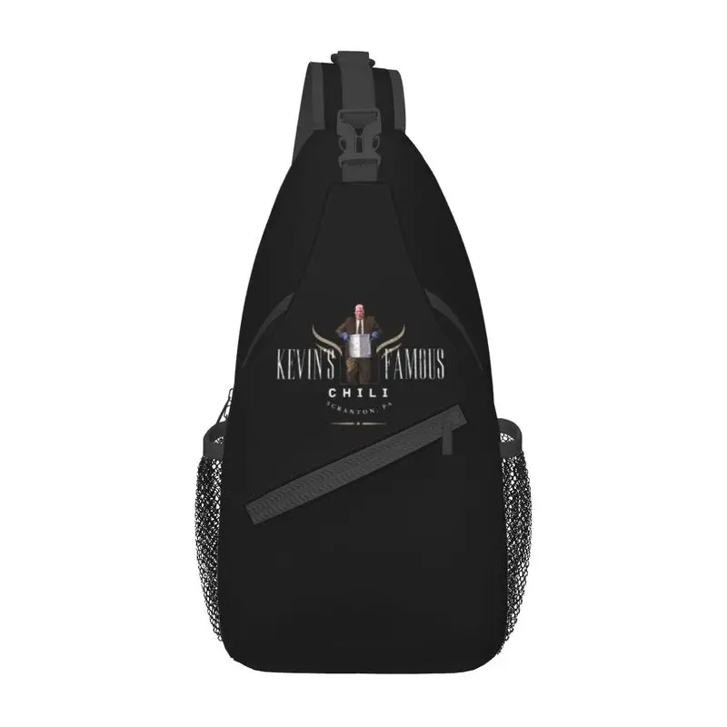 

Funny Kevin's Famous Chili Crossbody Sling Backpack Men Custom Office TV Shoulder Chest Bag for Cycling Camping Daypack