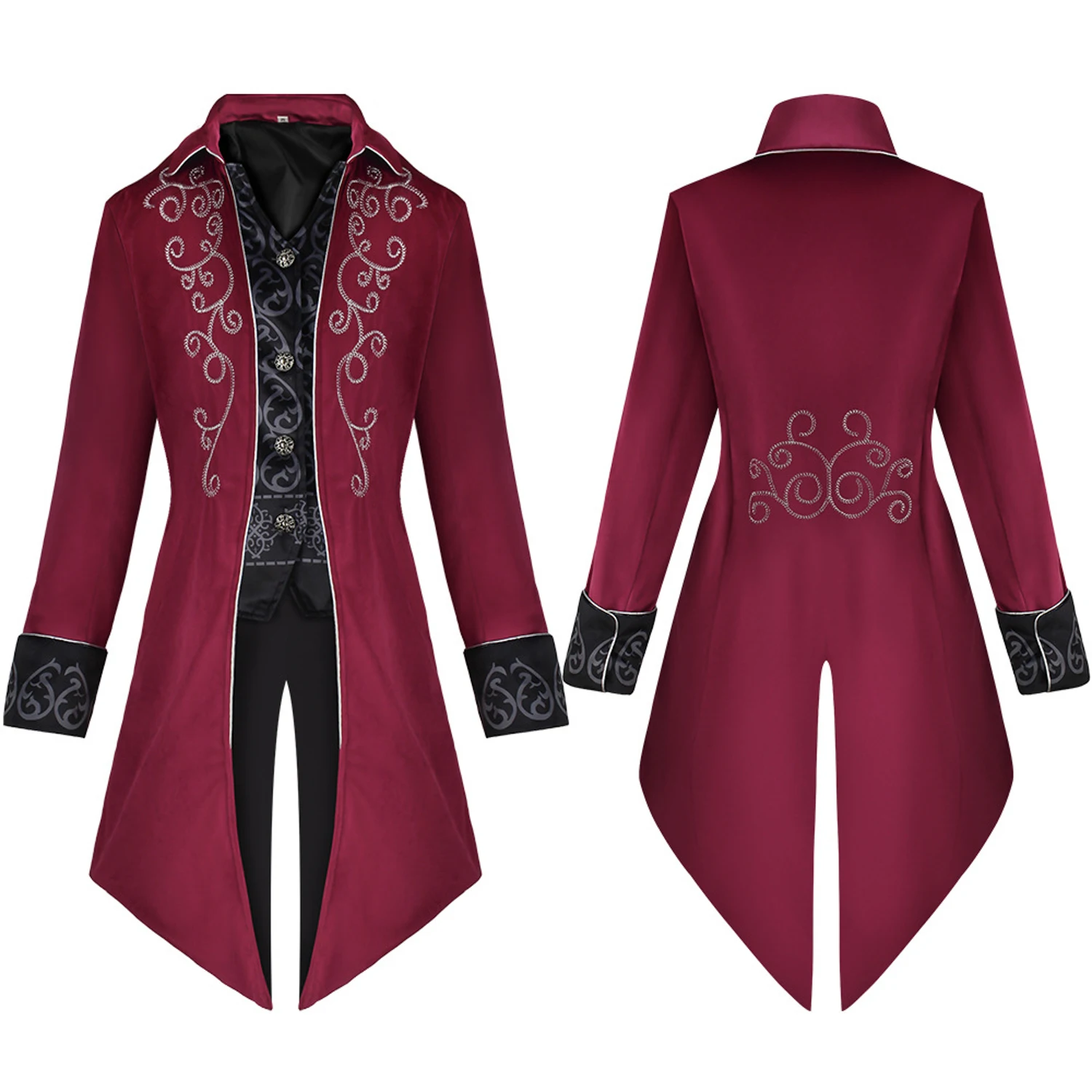 Vintage Gothic Vampire Renaissance Theatrical Performance Coat