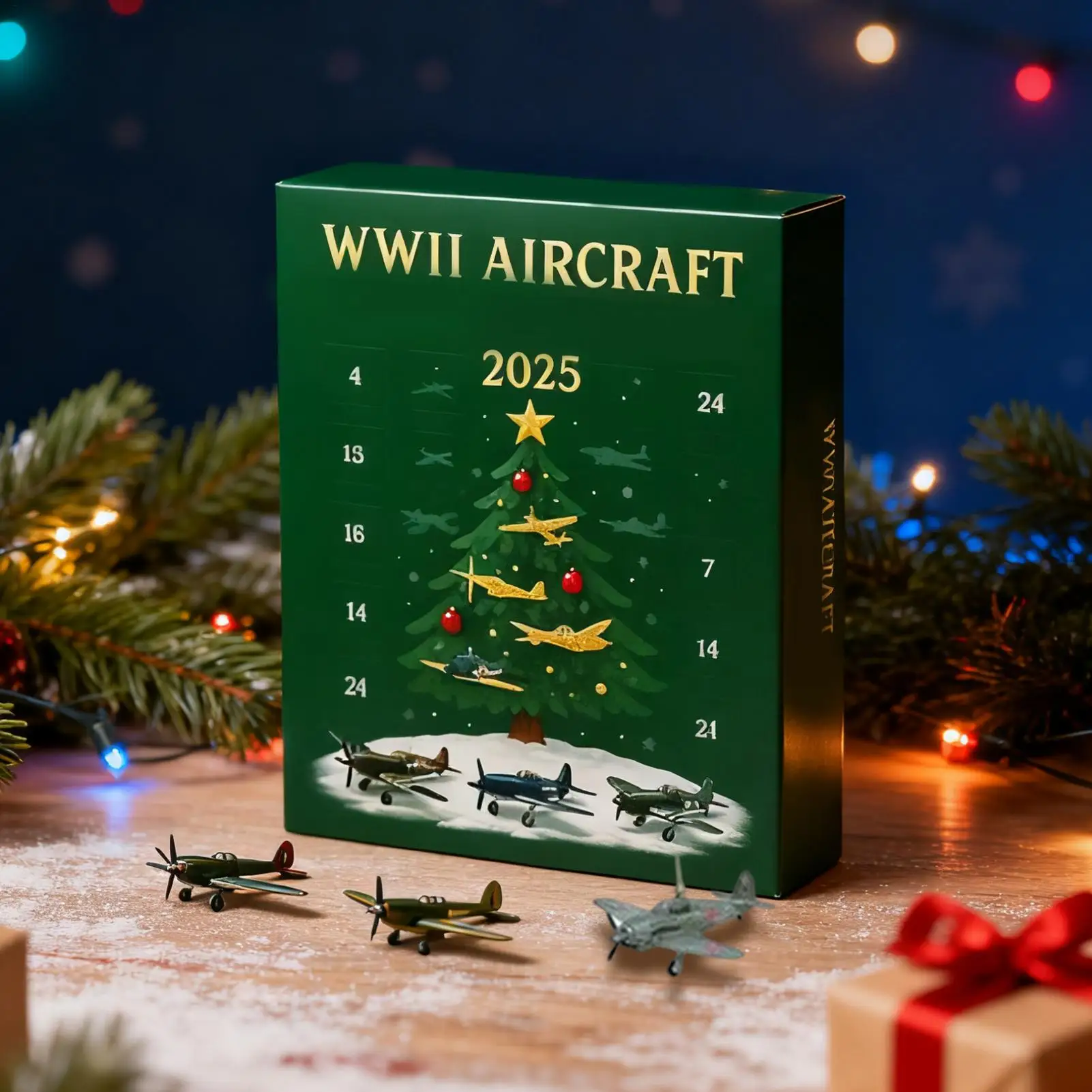 Aircraft Calendar Advent 24 Days Christmas Countdown Calendar With 24 2D Warbirds Christmas Pendant Acrylic Decorative Charm