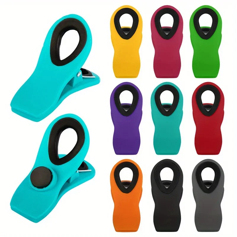 3pcs/6pcs/9pcs Reusable Sealing Bag Clip With Magnet - Food Clip, Chip Clip, Multifunctional Food Storage Bag Clip With 1