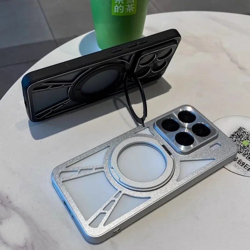 Luxury Magnetic Metal Case with Heat Dissipation and Rotating Stand, Shockproof