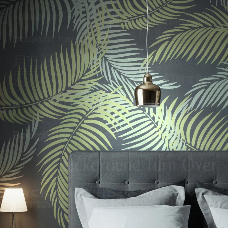 30cm - 70cm Stencil Wall For Painting Decor Putty Template Furniture Makers Decorative Plaster Leaf Tropical Summer Jungle S049