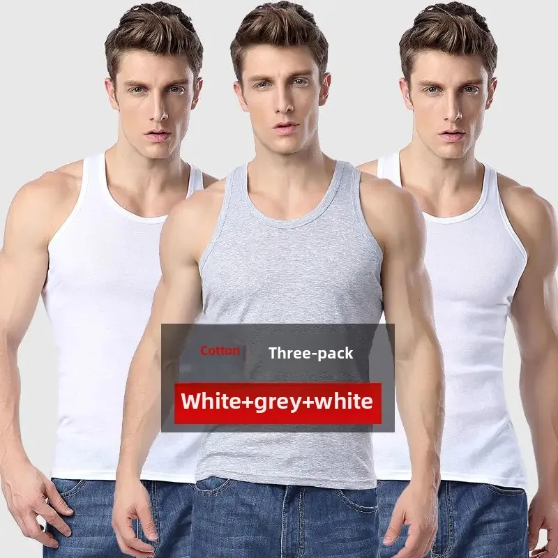 Vest [Cotton three pieces] White gray White