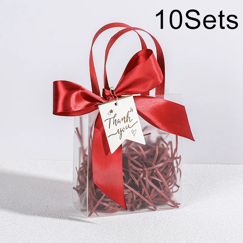 Clear Gift Bags With Handles, Large Pvc Transparent Bags With Handles, Large Pvc Transparent Bags With Ribbon