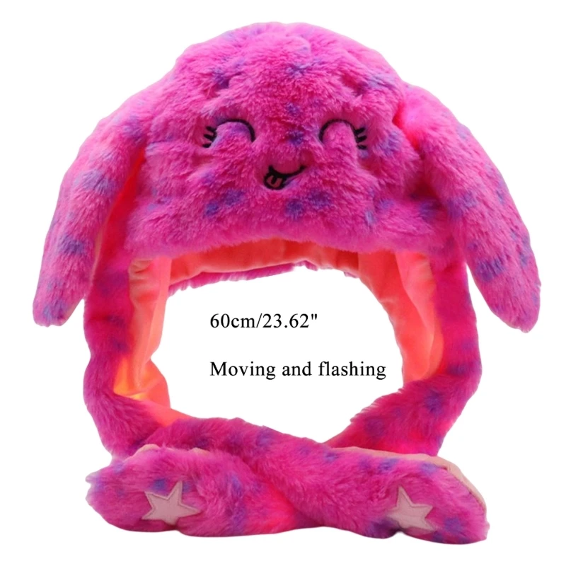 Luminous Plush Jumping Rabbit Ears Hat - Fun LED Cap