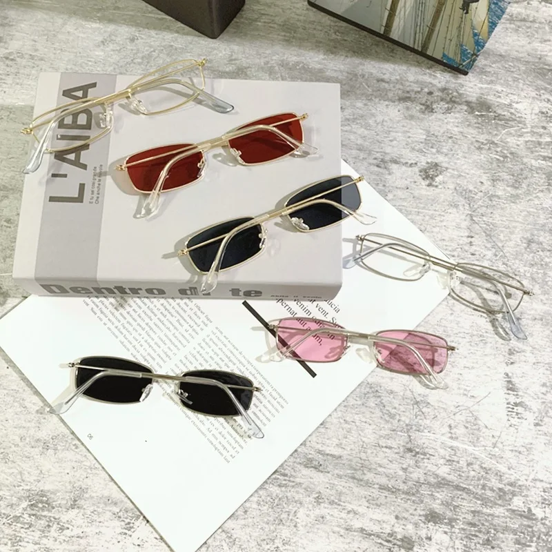 Vintage Rectangle Sunglasses For Women And Men Retro Style_voghion.com