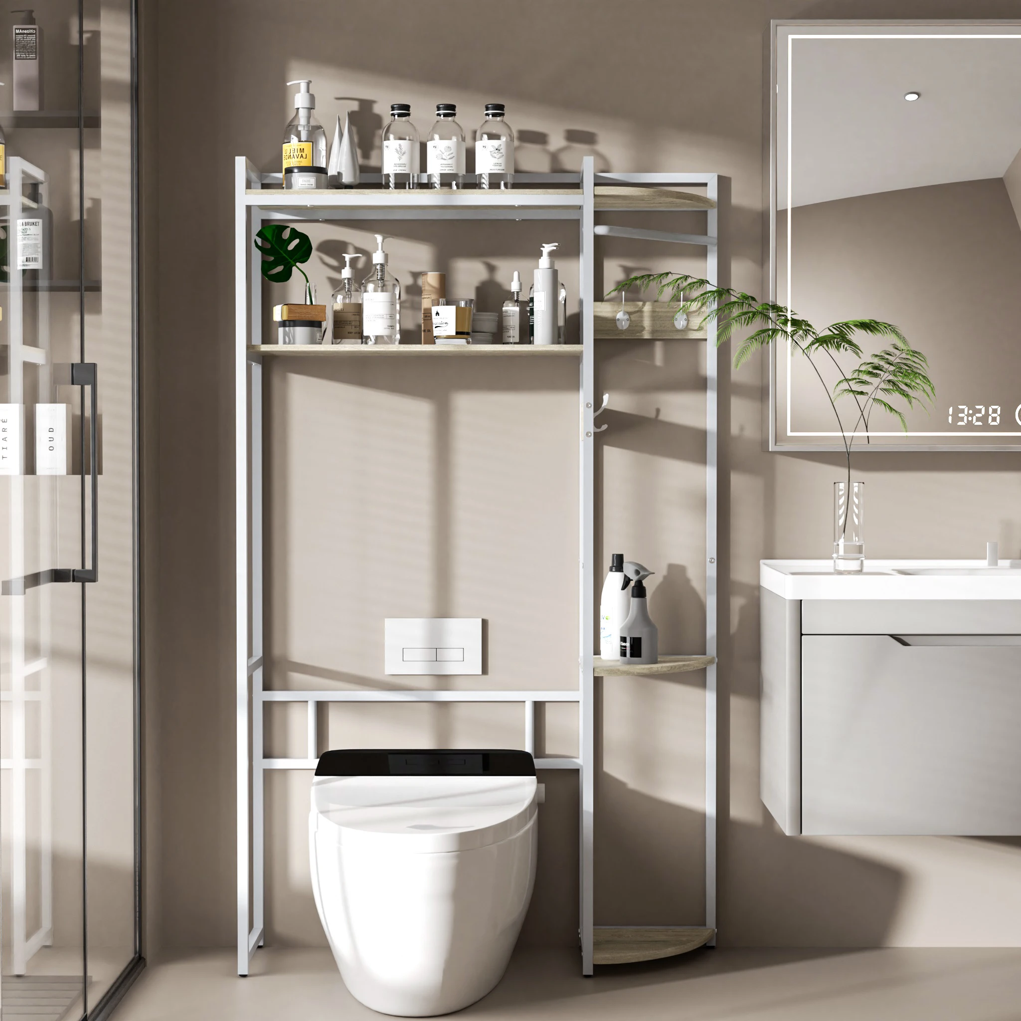 3-Tier-Bathroom-Storage-Shelf-Organizer-Over-Toilet-Storage-Unit-Free ...