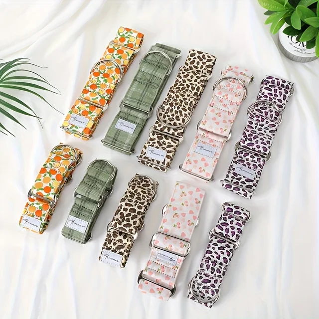 Martinagle Wide Adjustable Dog Collar, Soft Patterned Anti-Pull Collar for Medium-Sized Dogs, Polyester Fiber, Suitable for Most Pets 6