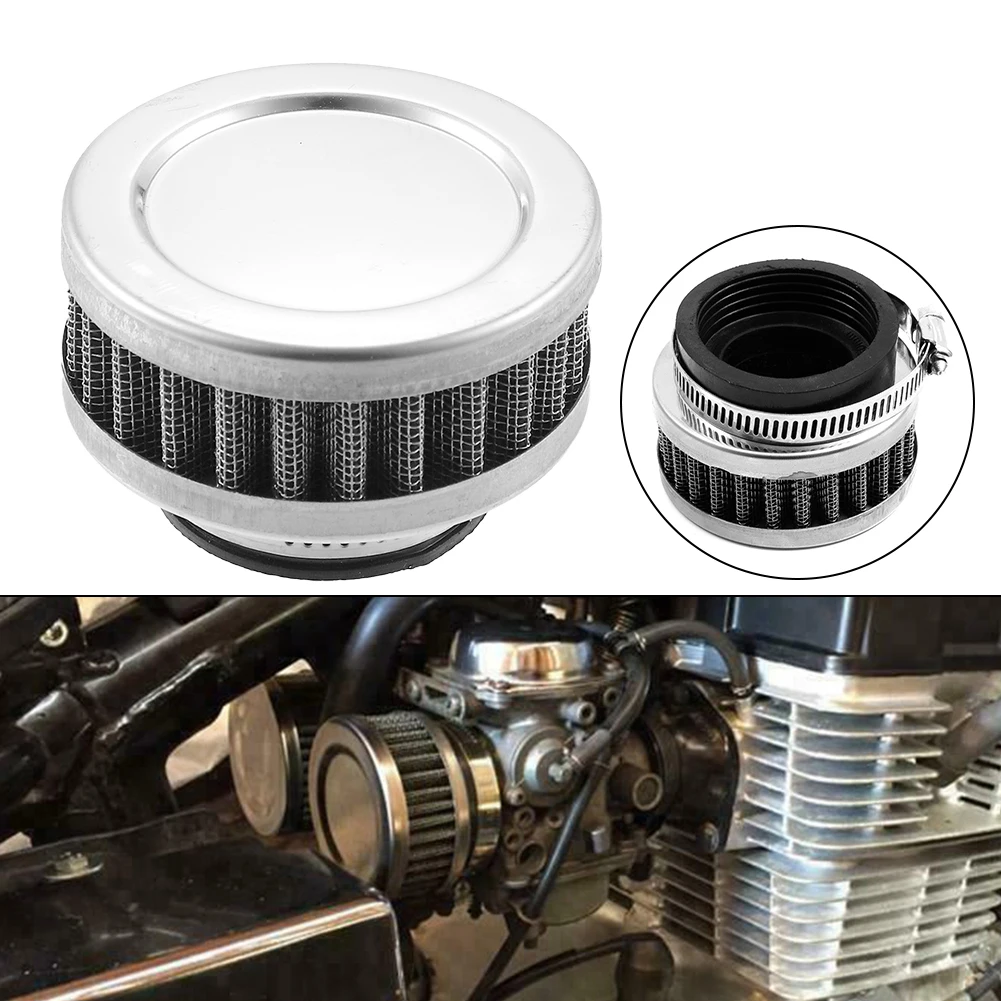 

Cleaner Air Filter 1 Pc Black + Silver Parts Replacement Round Tapered Rubber Stainless Steel Garden Indoor Motorcycle