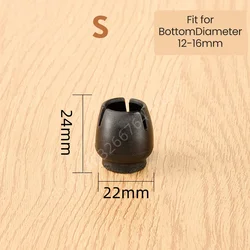 Black Silicone Furniture Leg Covers with Felt Pads - Non - slip, Noise - Reducing Floor Protectors (Set of 16) - 16Pcs (S)
