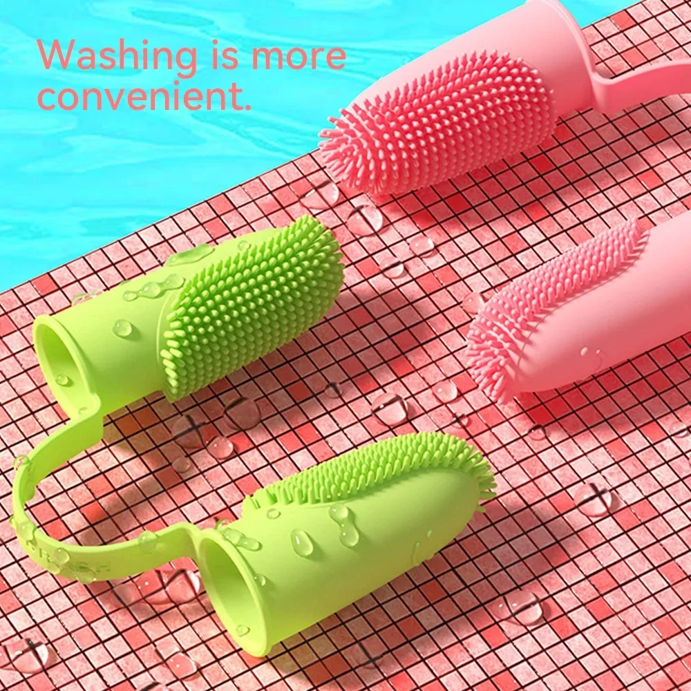 Cat/Dog Two Fingers Toothbrush Pet Teeth Clean Bad Breath Care TPR Tooth Brush Clean Tool