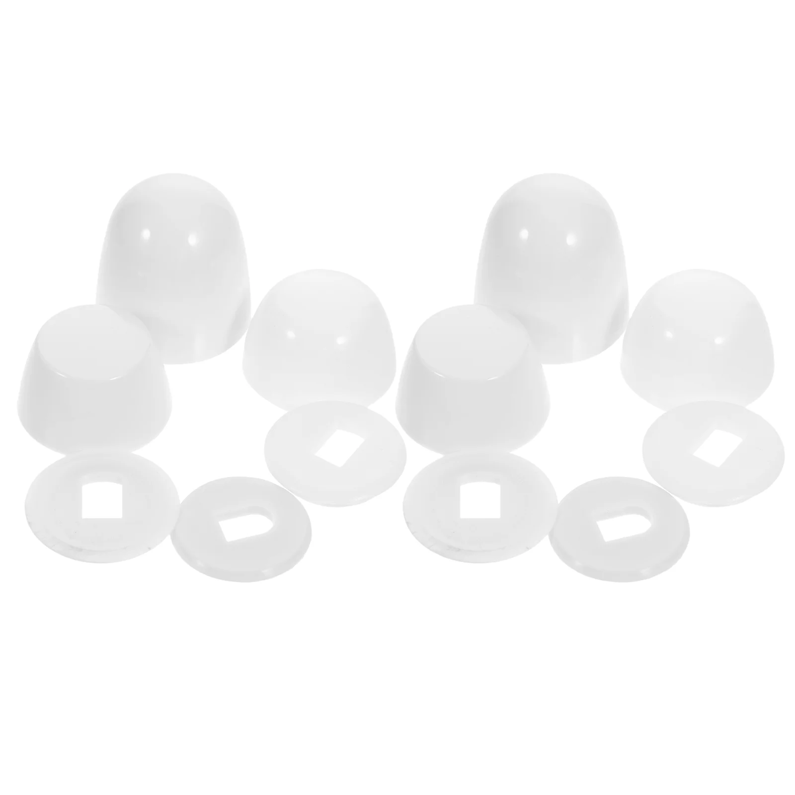 

2 Sets Screw Decorative Cover Plastic Round Secure Toilet Caps Cover Supplies Push-On Round Covers Abs Bowl
