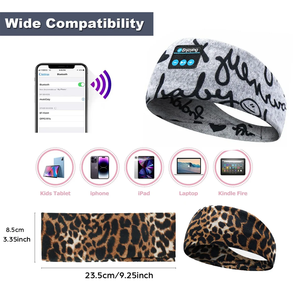 Bluetooth Sleeping Headphone Music Sport Headband Mask Wireless Stereo Player Wireless Headband Headphones with Mic Hardsfree