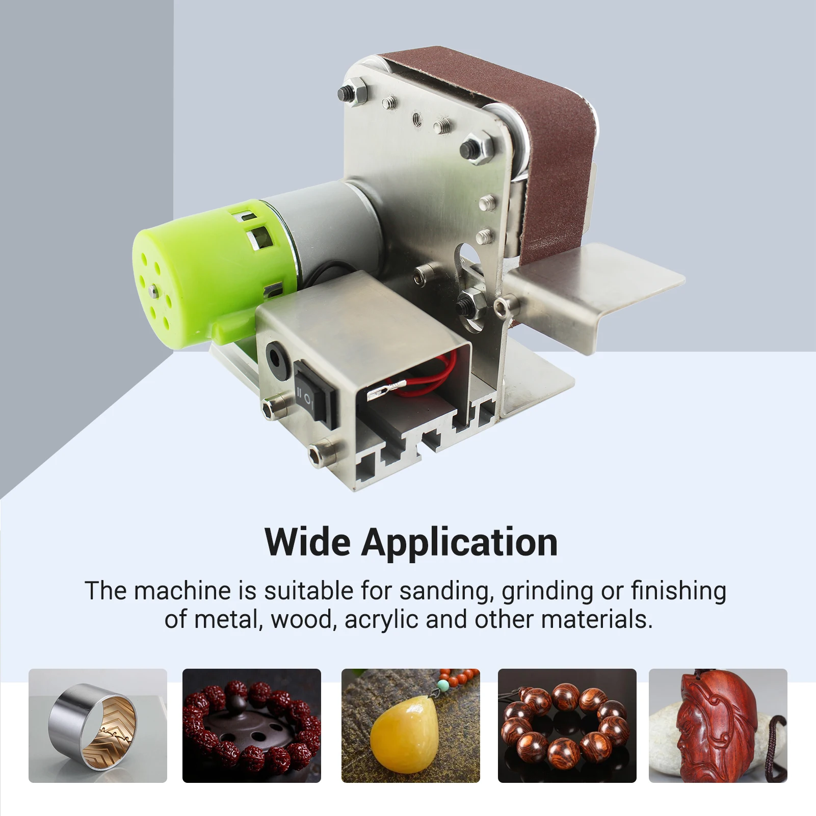 Mini Belt Sander Electric Sanding Polishing Grinding Machine 7 Variable Speed with 10 Sanding Belts for Polishing Wood Acrylic electric grinder electric sander belt sander cordless sander