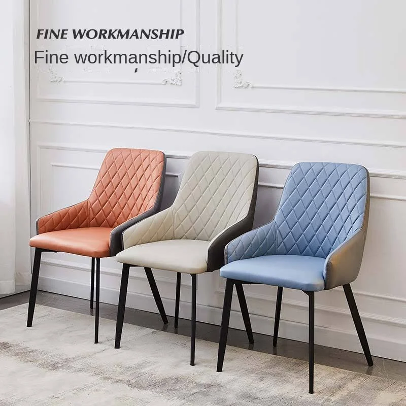 

Nordic style light luxury dining chair modern simple backrest chair soft bag restaurant chair dining chair sillas de comedor