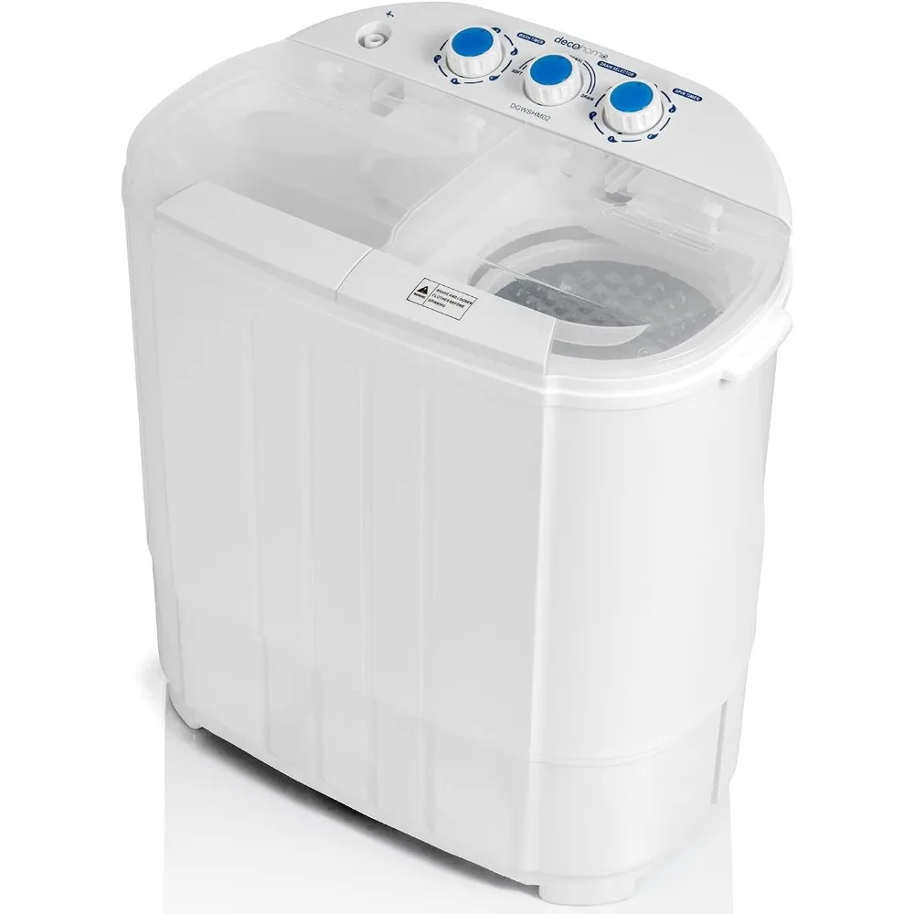 

Компактная стиральная машина с двойной ванной для мытья и вращения сухой, портативная, встроенная гравитационная дренажная система, циклы перемешивания