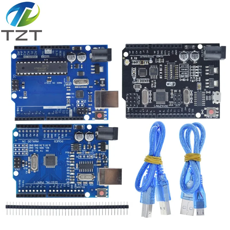 1 Set UNO R3 Official Box ATMEGA16U2+MEGA328P Chip For Arduino UNO R3 Development board + USB CABLE