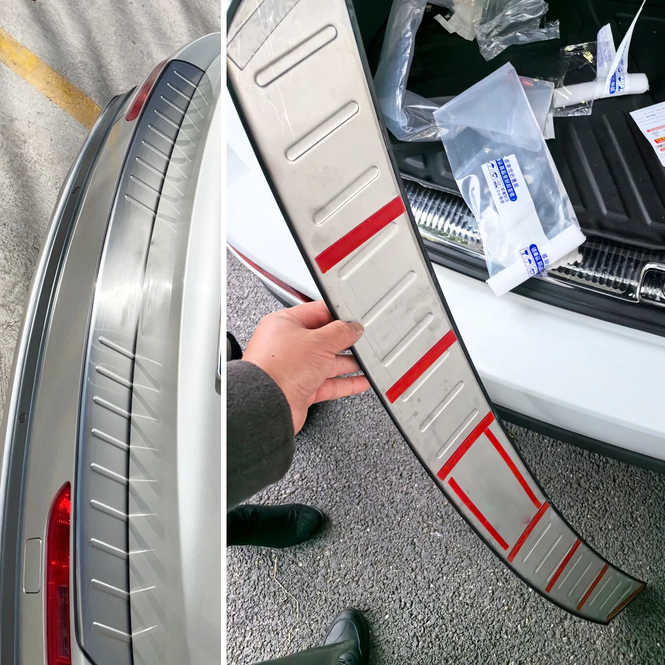 Audi Q5 2009-2012 2013-2017 フロント+リアバンパーディフューザーバンパーリッププロテクターガードスキッド Audi Q5  2009-2012 2013-2017 フロント+リアバンパーディフューザーバンパーリッププロテクターガードスキッド フロントリップバンパー&リアディフューザー  ... リアバンパープロテクター トランクドアシルトリム ステンレススチール クローム カースタイリング に適合する アウディQ5 2009