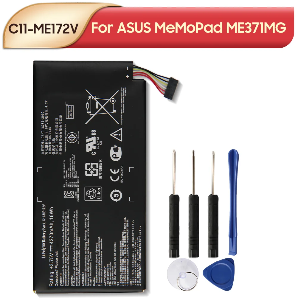 Новая запасная аккумуляторная батарея для ASUS MeMoPad ME371MG k004 ME172V, аккумулятор для планшета 4270 мАч