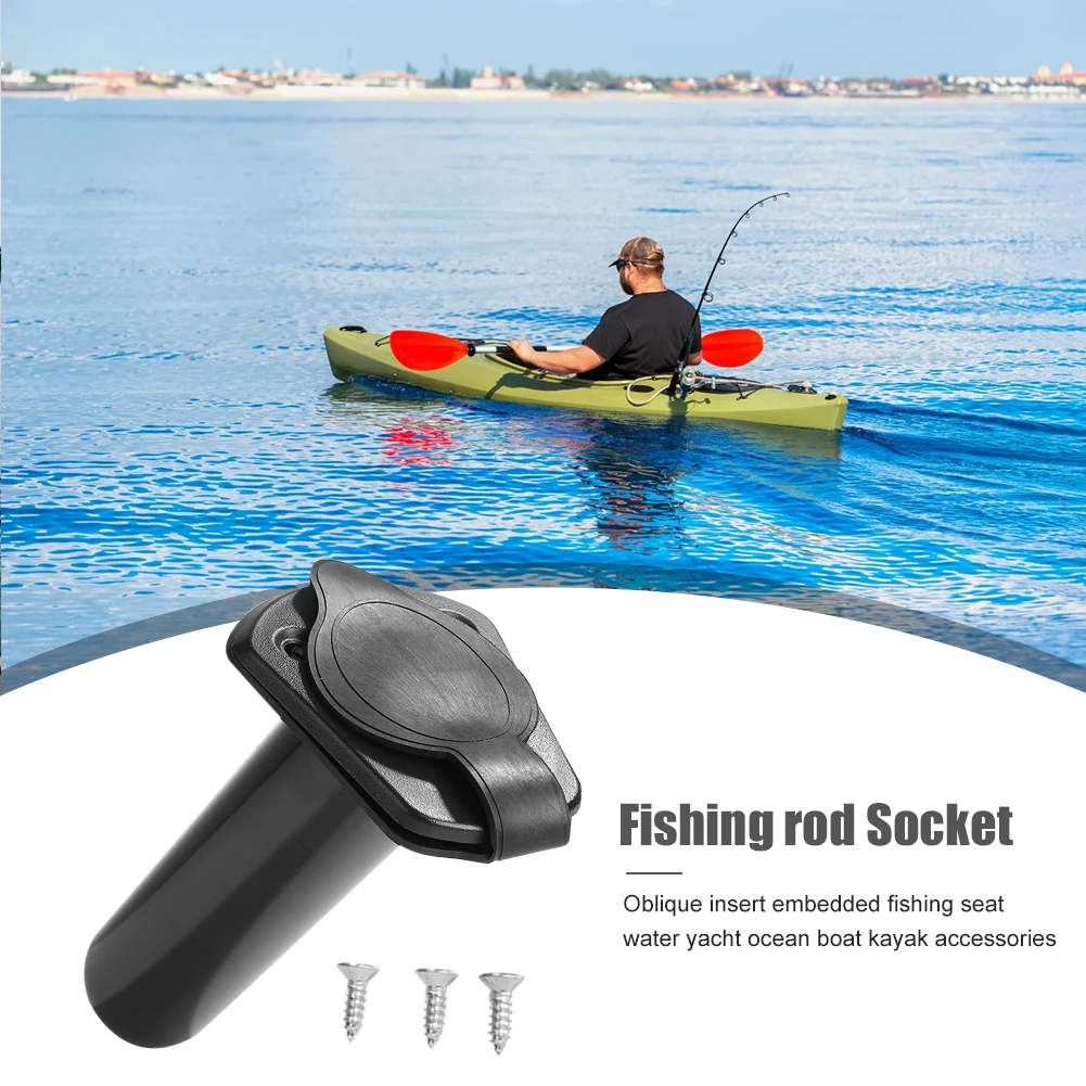 Plastic Mount Kayak Fishing Rod Holder Insert Socket Bracket Water Sports  Tackle - AliExpress