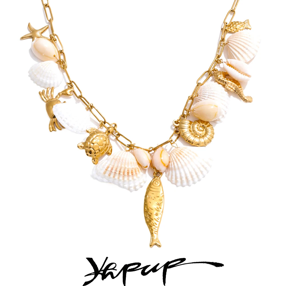 Yhpup Jewelry Stainless Steel Holiday Beach Wear