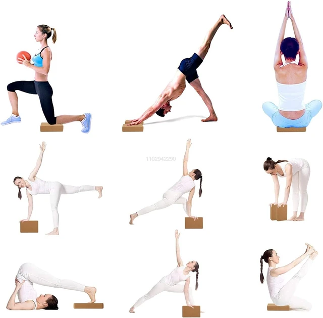1/2Pcs Cork Yoga Blocks Non-Slip&Anti-Tilt Block Training Exercise Fitness Dance Tool for Stretching Body Shaping for Women Men 6