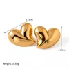 Boucles d'oreilles créoles simples et luxueuses en acier inoxydable doré, Clips d'oreilles rondes brillantes cubiques, bijoux tendance pour cadeaux de fête de mariage