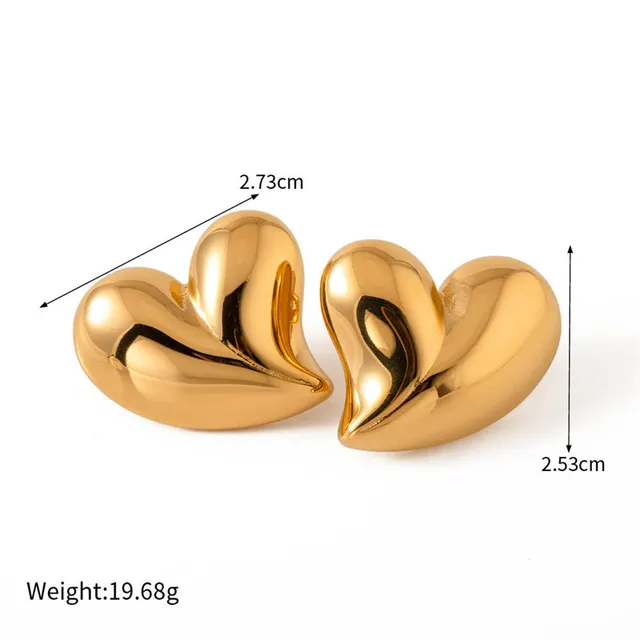 Boucles d'oreilles créoles simples et luxueuses en acier inoxydable doré, Clips d'oreilles rondes brillantes cubiques, bijoux tendance pour cadeaux de fête de mariage