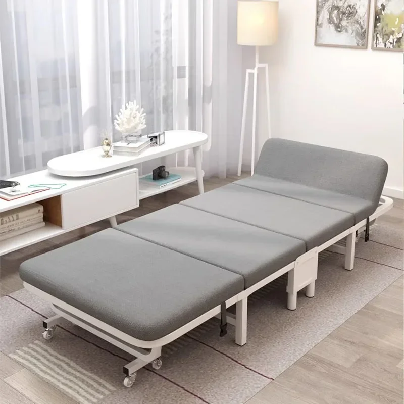 

Single Folding Bed Sleeping Portable Couch Camp Folding Bed Bedroom Sofa Folgend Bed Minimalist Furniture