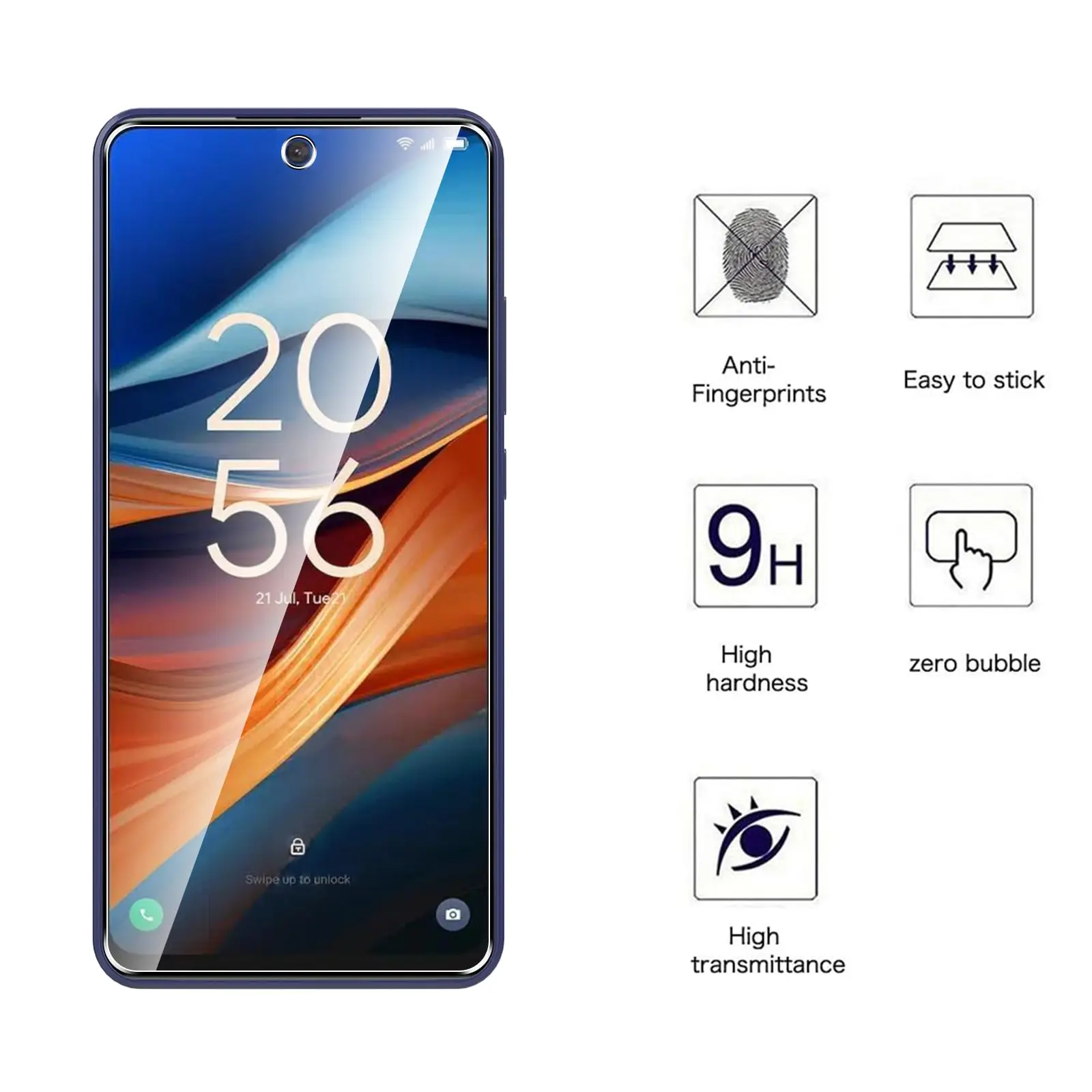HD Crystal Tempered Glass Screen Protector - Premium 9H Strength, Case Friendly