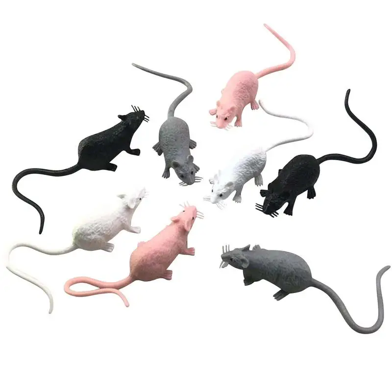 Small Rat Fake Mouse Model Prop Halloween Gift Toy Party Decor Practical Jokes Novelty Funny Toys For Kids Gift 8 PCS gift halloween decor tricks party plastic rats mouse model trick toys pranks props practical gag funny joke tricky toy