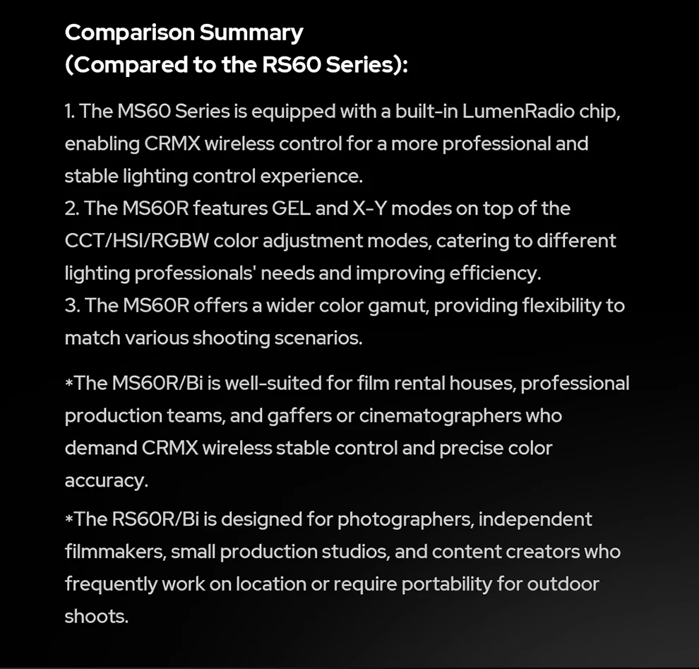 Godox RS60Bi RS60R Studio Light 60w RGB Bi-color Full-color LED Video Fill Light