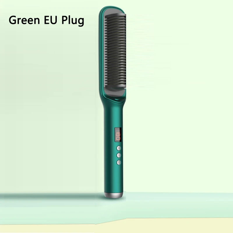 Hair Straightener Brush Ionic Straightening Brush Hot Brush Anti-Scald Hot Comb with Digital LCD Display Hair Comb 2