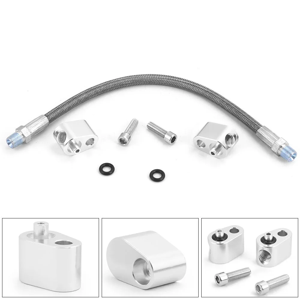 551694HAluminumCarThrottleBodyBypassSteelBraidedHoseKit