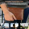 Leather Cigar Humidor with Cigar Lighter,Built-in Straight Cigar Cutter and Cigar Punch,Humidifier and Cedar Tray 6