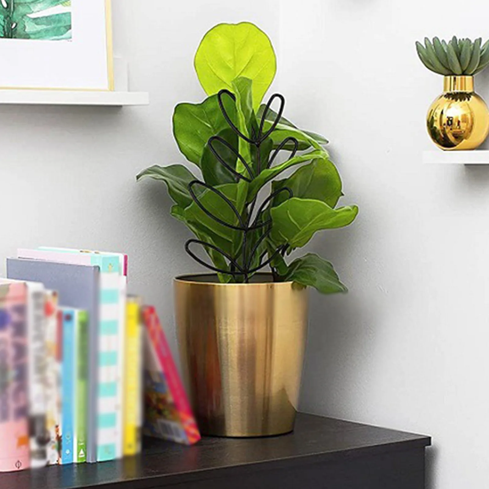 Creative Potted Ornament Home Decoration Plant Trellis Garden Leaf Shape Bracket Vine Climbing Support Garden Supplies 1PC plastic plant supports,plant climbing support,plant stem support,plant support stick,plant support connector,plant support racks,climbing plant trellis