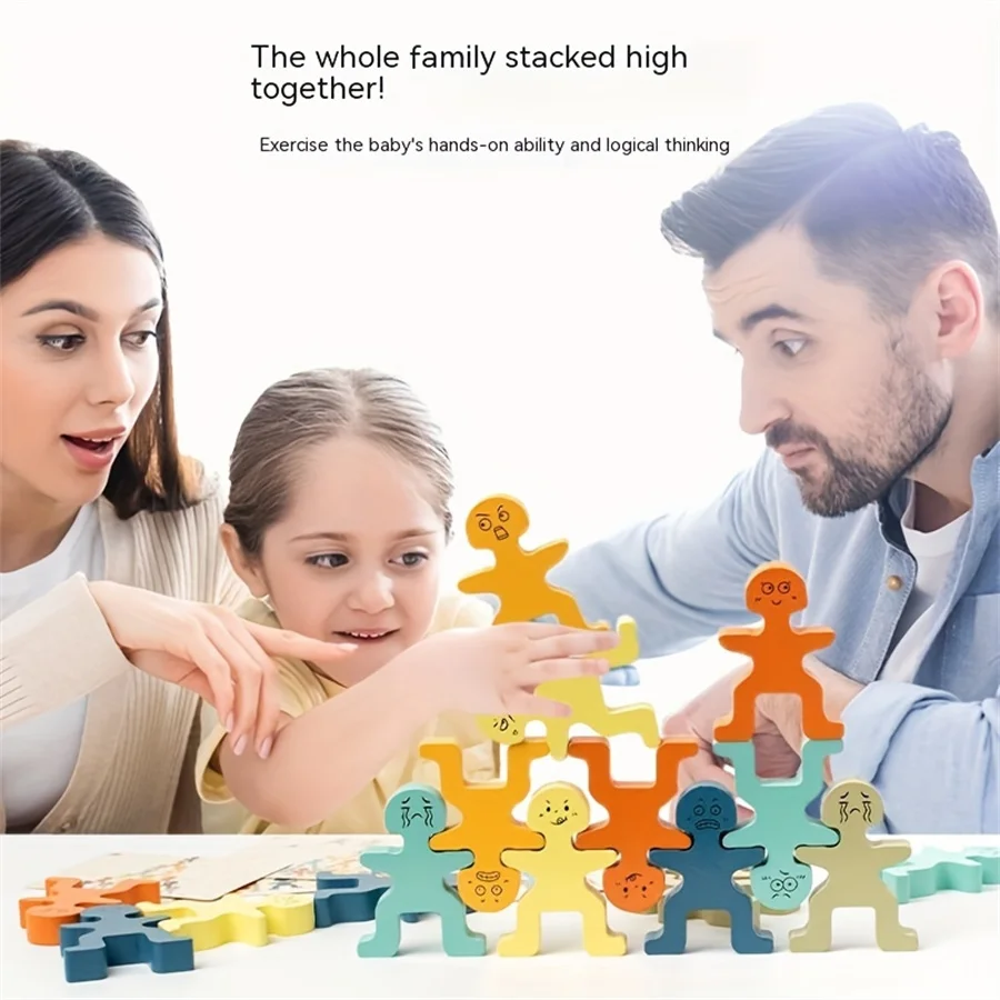 Children's small figure stacking high parent-child interactive game, balance building blocks, early education enlightenment toys 5
