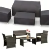 420D Outdoor Furniture Cover Waterproof, 4-Piece Patio Furniture Covers for 4 PCS Patio Outdoor Conversation Set, Included: Ourd 3