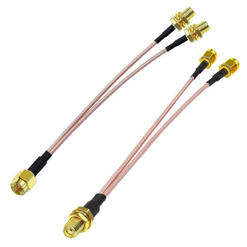 Adaptateur d'Antenne RP SMA Mâle/Femelle pour Touristes, 2 x SMA, 2 Voies, Mathiateur de Type Y, Pigtail RG316 RF, Câble d'Extension Coaxial