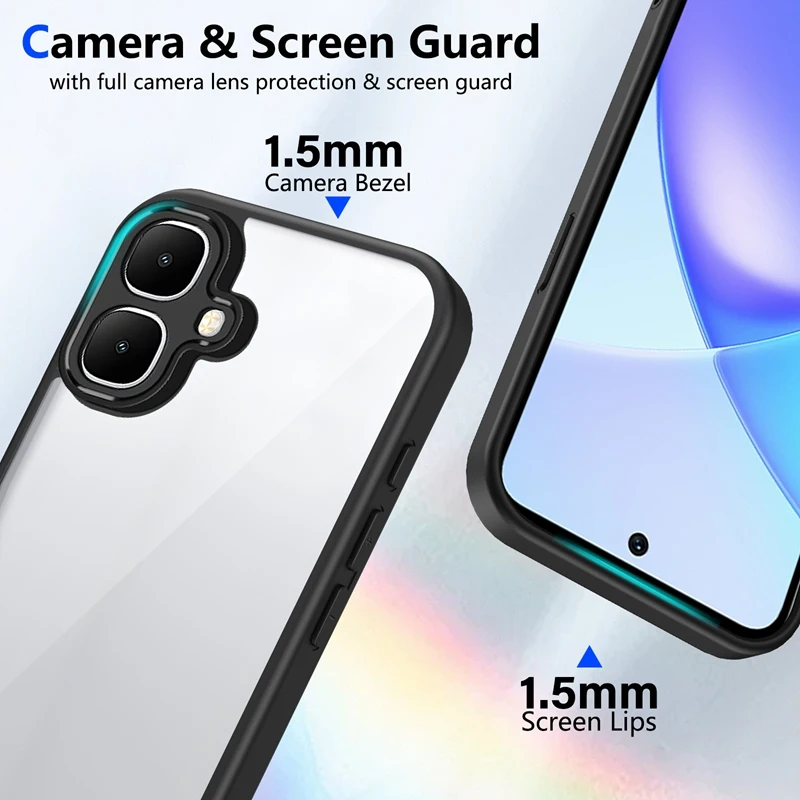 Crystal Clear Shockproof Silicone Phone Case with TPU Bumper