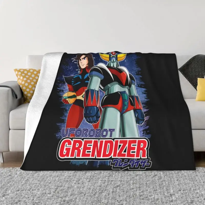 

Goldorak Grendizer Actarus Blanket 3D Printed Soft Flannel Fleece Warm UFO Robot Goldrake Throw Blankets Bedroom Couch Quilt 1