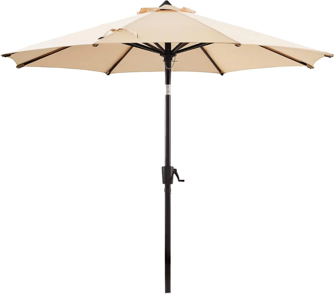 BLUU MAPLE Olefin 9 FT Patio Market Umbrella Outdoor Table Umbrellas, 3-year Nonfading Olefin Canopy