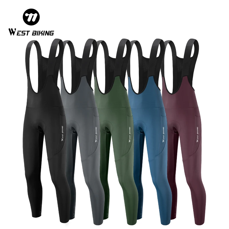 WEST BIKING Men's Cycling Pants PRO Bike Long Pants Cool Breathable Cycling Bib Quick Dry Mountian Road Bike Tight Durable Pants